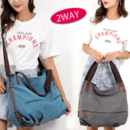 【2WAYショルダーバッグ】夏　柔らかで馴染みやすい　通気性　丈夫で長持ち　超大容量　多機能　合わせやすい