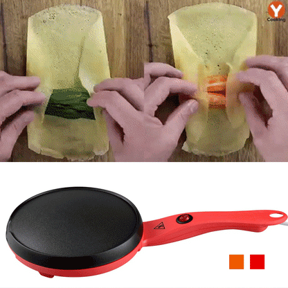 【クレープメーカー】クレープだけでなくホットケーキや春巻きなども焼き、手軽にお家でテイータイムが楽しめる。