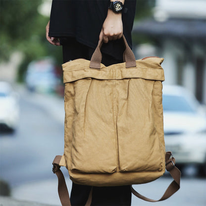 【キャンバスリュックサック】大容量、幅広いベルト、手提げも肩掛けもOK、色んなシーンで大活躍