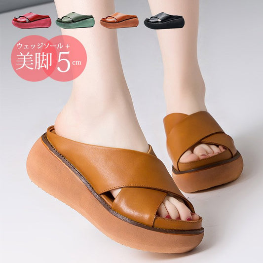 【レディースサンダル】ソール高さ:6cm?柔らか?滑り防止?レトロ　レディースサンダル　快適＆長持ち　通気透湿